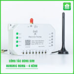 Công tắc Hunonic Noma 4CH – Điều khiển mọi thiết bị từ xa qua điện thoại dùng sim – Hunonic Quảng Ngãi – Nhà Thông Minh